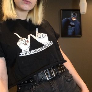 Whatever Forever Graphic Cropped T-Shirt